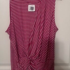NWT Shiela Rose Dark Red and White Striped Tank Top